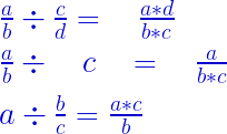 formula division de fracciones
