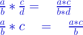 formula multiplicacion de fraccionarios