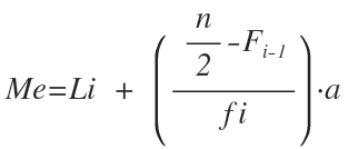 Formula mediana con datos agrupados
